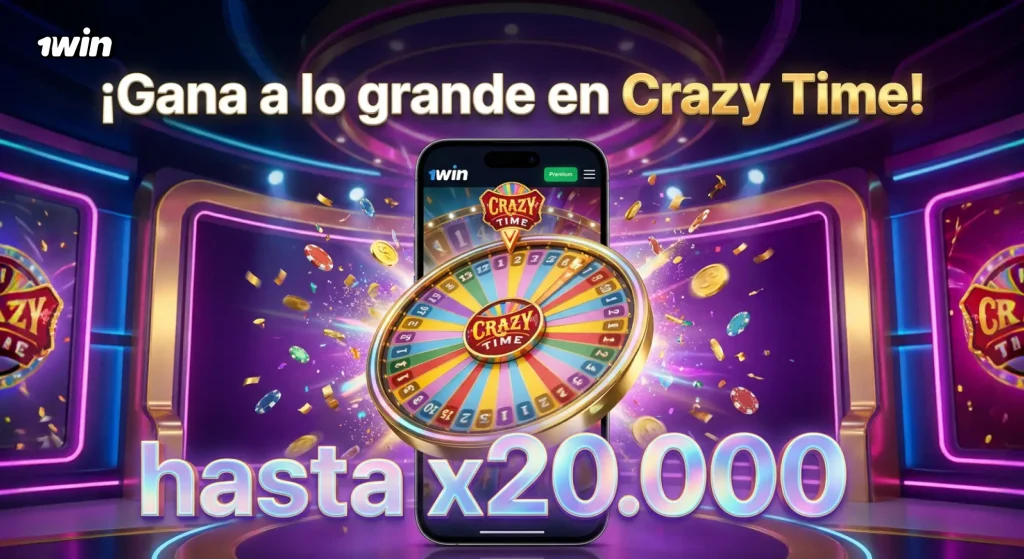 Crazy Time en el casino en vivo de 1win